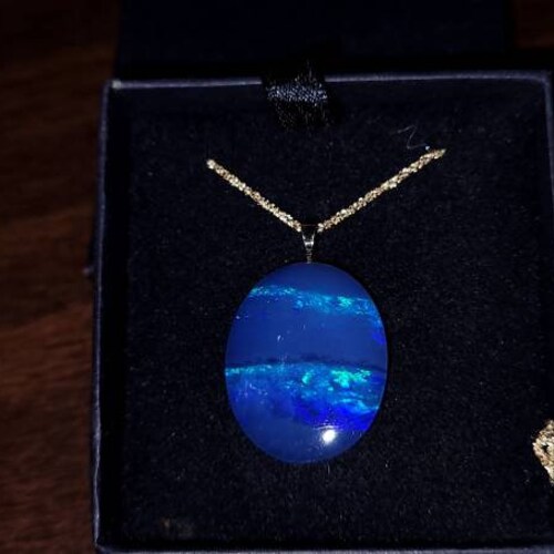 Australian Opal Doublet Pendant shops 14k Gold 14.05ct