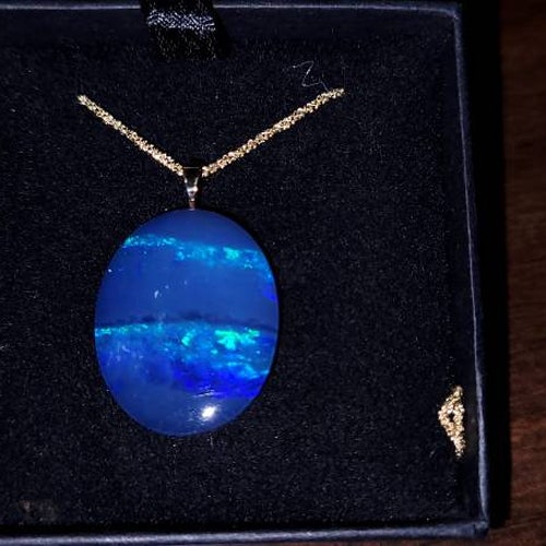 Australian Opal Doublet Pendant shops 14k Gold 14.05ct