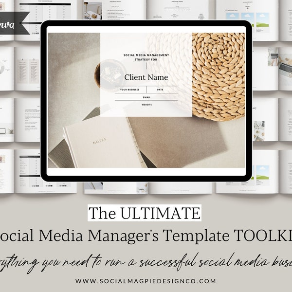 Minimal Social Media Manager Templates | Social Media Client Kit | Strategy | Proposal | Services | Report Template | Social Media Audit