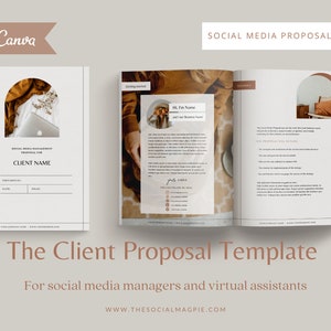 Social Media Manager Proposal Template | Proposal Template | New Business Proposal Document | Canva Social Media Proposal Template