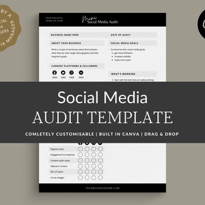 Social Media Audit Template, Social Analytics Template, Editable Canva Template, Social Media Manager, Virtual Assistant Business Template