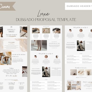 Modèle de proposition Luxe Dubsado | Gestion de projet | Page du planificateur de proposition | Document de proposition | Modèles de doublage | Modèles Canva