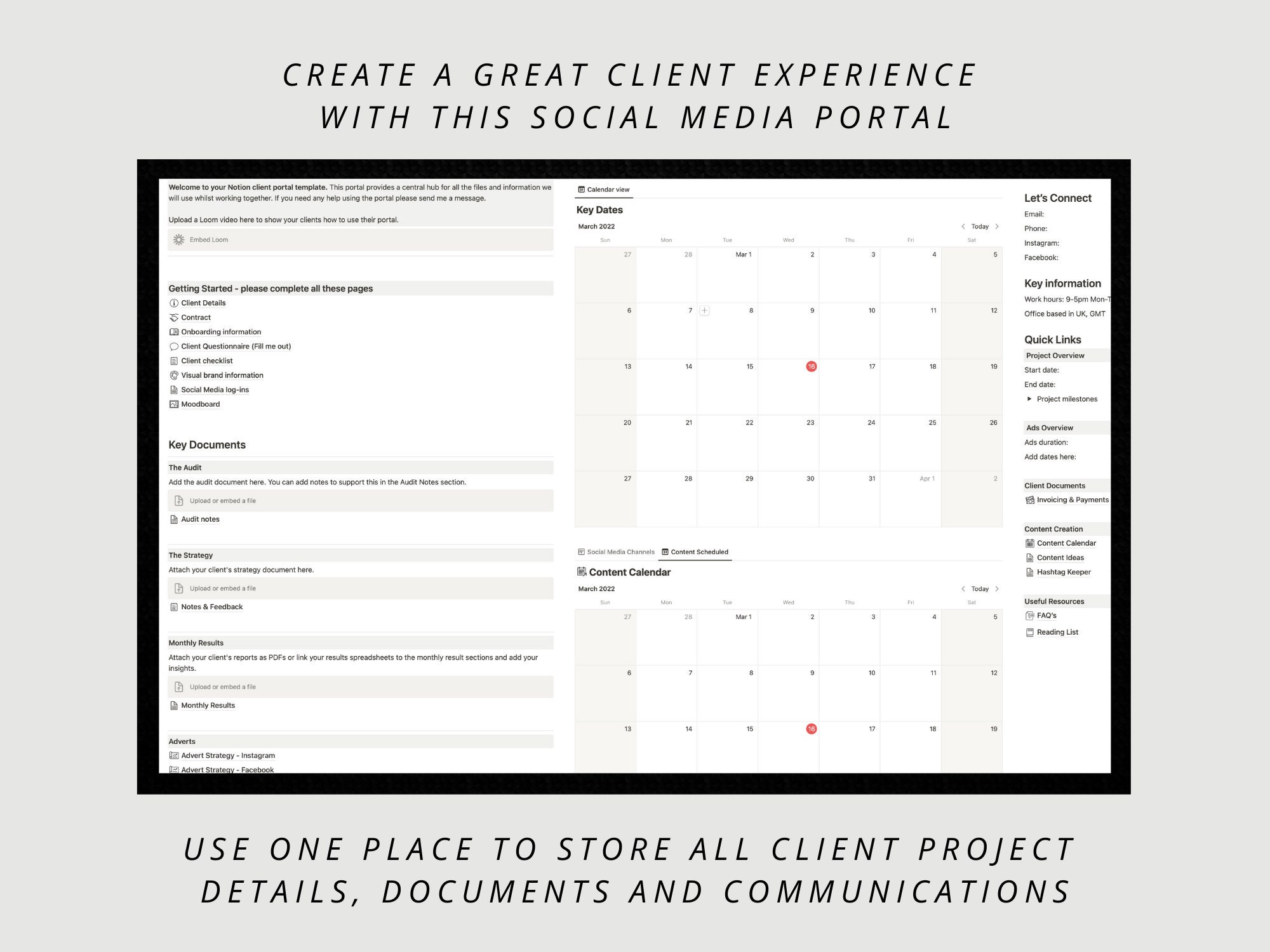 Notion Client Portal Template: Social Media Management (digital ...