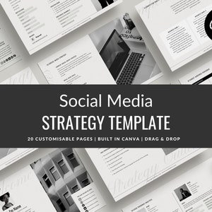Social Media Manager Strategy Template | Client Strategy Template for Social Media | Customisable Canva Strategy Template | SMM Strategy doc