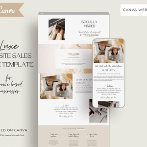 Canva Sales Page Template, Website Page, Online Sales Template, Sales Landing Page Template, Canva Website Template, Coaching Sales Page image 1