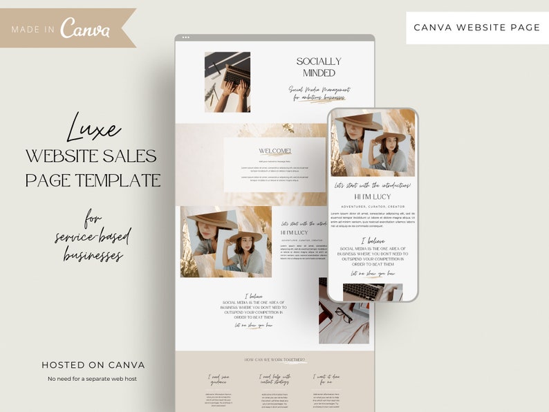 Canva Sales Page Template, Website Page, Online Sales Template, Sales Landing Page Template, Canva Website Template, Coaching Sales Page image 1