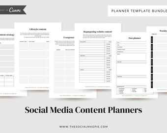 Social Media Content Planner, Printable PDF (A4, A5, US Letter)