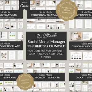 The Ultimate Social Media Manager Template Bundle | Social Media Management Starter Kit | Strategy | Proposal | Services | Report | Audit