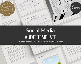 Social Media Audit Template | Social Analytics Audit | Social Media Template | Audit Template for Social Media Managers & VAs | Branding