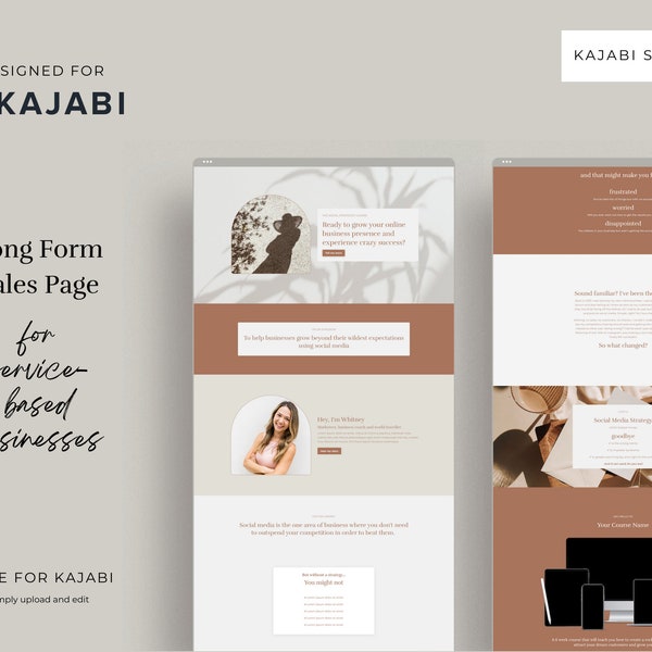 Kajabi Sales Page Template for Online Course Creators, Coaches & Service-based businesses | Minimalist Sales Funnel Launch Template