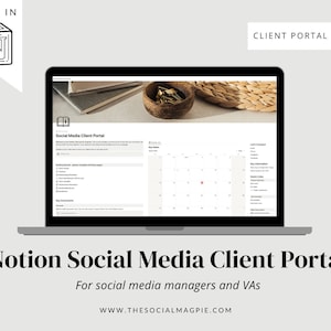 Notion Client Portal Template | Social Media Managers VAs Client Management system | Notion Template | Digital Download | Notion Planner