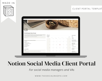 Notion Client Portal Template | Social Media Managers VAs Client Management system | Notion Template | Digital Download | Notion Planner