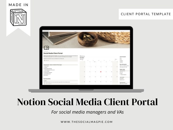 Notion Client Portal Template: Social Media Management (Digital Download)