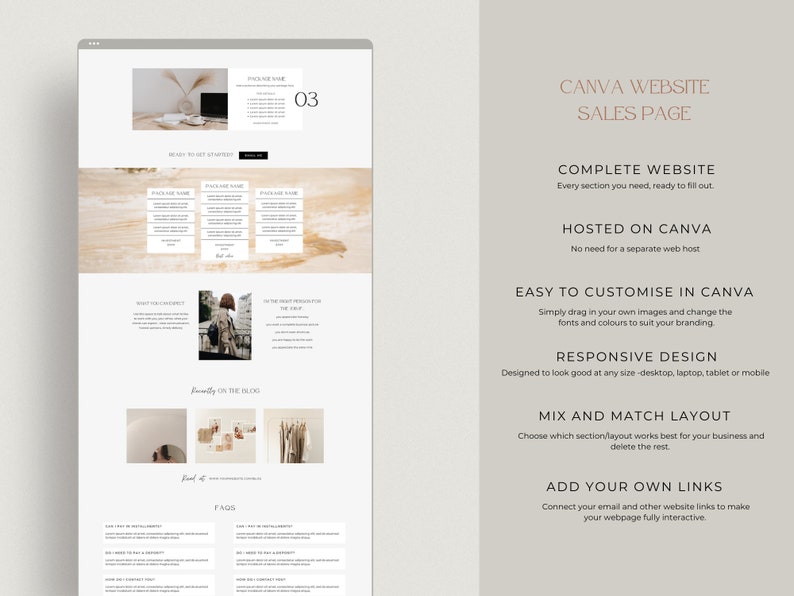 Canva Sales Page Template, Website Page, Online Sales Template, Sales Landing Page Template, Canva Website Template, Coaching Sales Page image 7