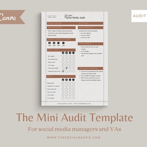 Social Media Audit Template, Social Analytics Template, Editable Canva Template, Social Media Manager, Virtual Assistant Business Template