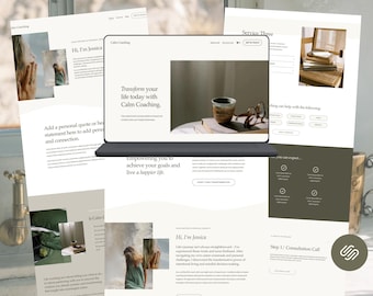 Modern Neutral Squarespace Template for Therapists, Service Businesses, Coaches, Designers
