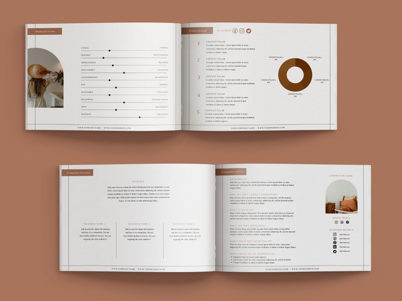 Social Media Strategy Template | Canva Editable Design (Digital Download) image 4