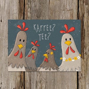 POSTKARTE Kaffee? Tee? | Grußkarte | drachenfederDesign | Qualifizierte Bestellungen portofrei