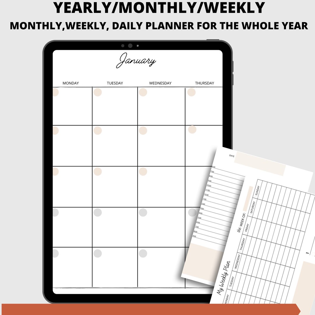 Personal Planner Printables Undated Weekly and Daily Planner With Habit ...