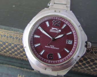 SLAZENGER Water Resistant Wristwatch - Men's Stainless Steel Bracelet Sports Watch in Good Condition