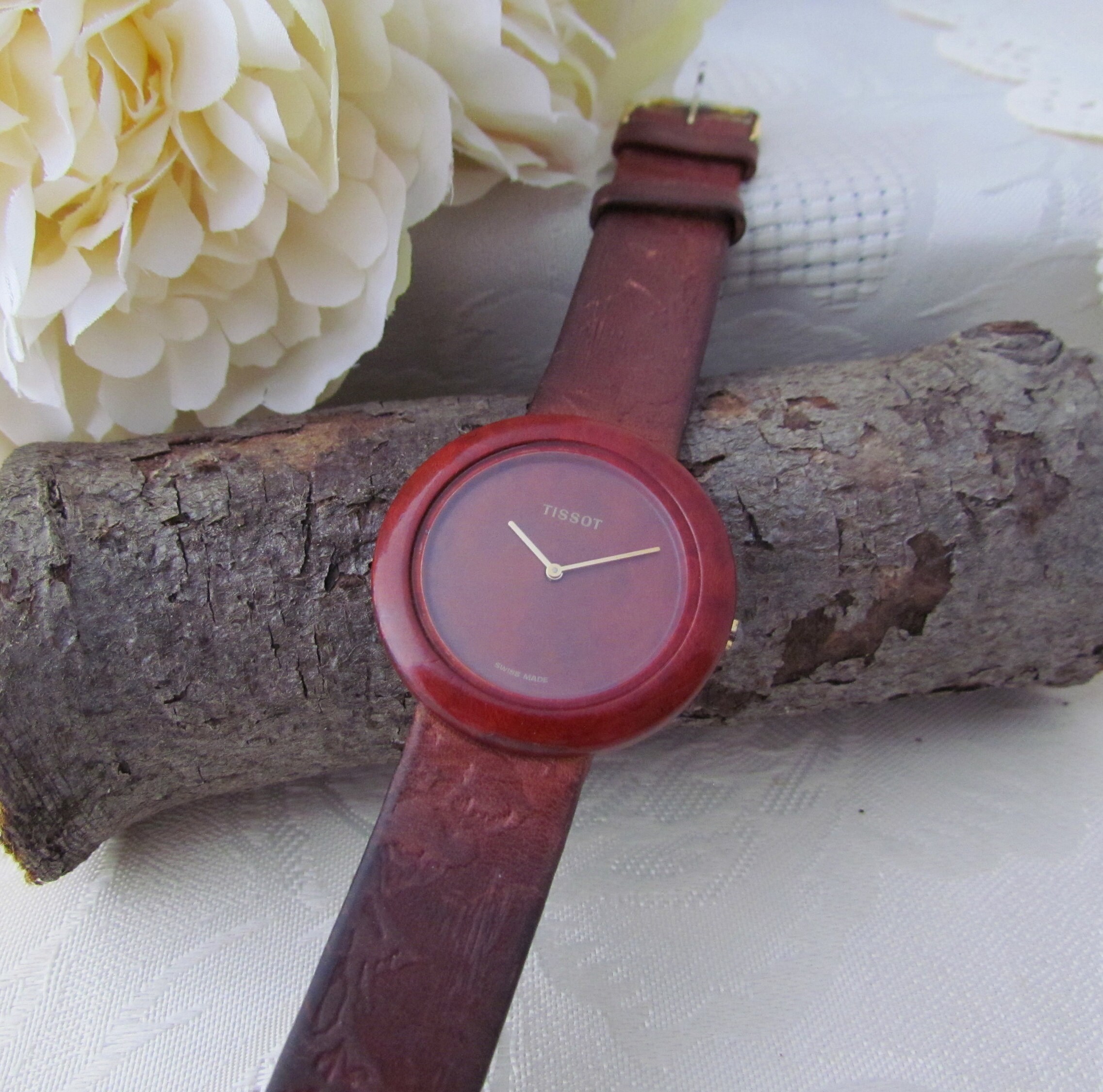 Tissot Vintage Wristwatch Wood Wristwatch W151 Circa | Etsy Denmark