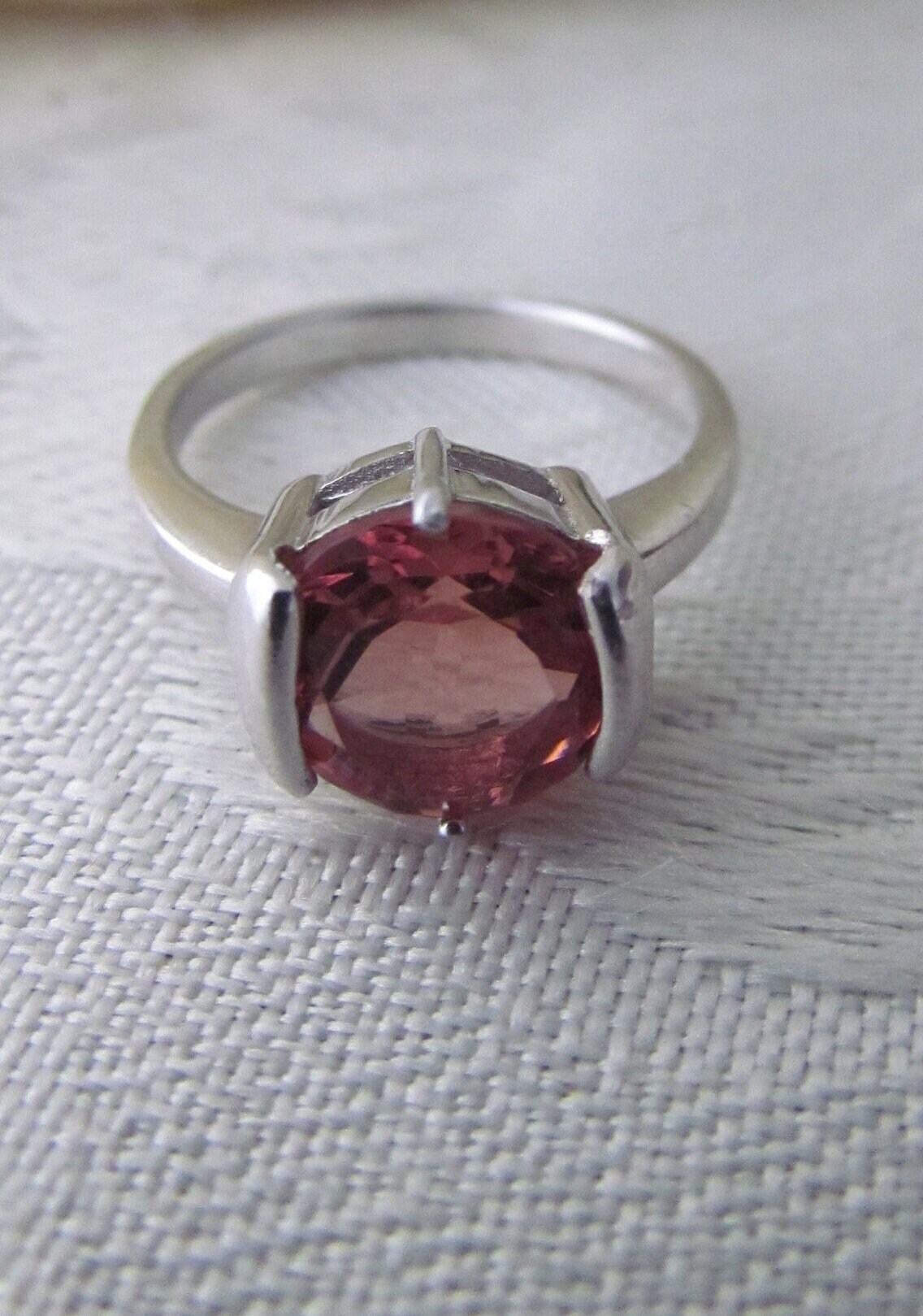 Bague Vintage Argent 925 Topaze Raisin - Taille 54 Poinçonné - Occasion En Bon état