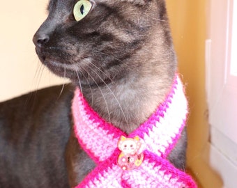 Adjustable crochet pet scarf, cat scarf, dog scarf, pet accessories, pet clothing, pet collar