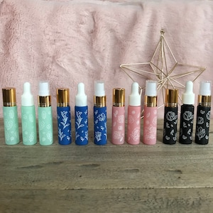 10ml Roller Bottle - 10ml Spray Bottle - 10ml Dropper Bottle - Set of 3 - Plain coloured or Floral Coloured