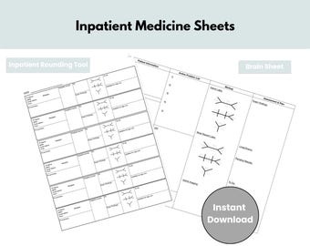 Stationäre Medizin Rondelle und H & P Vorlage Digitaler Download