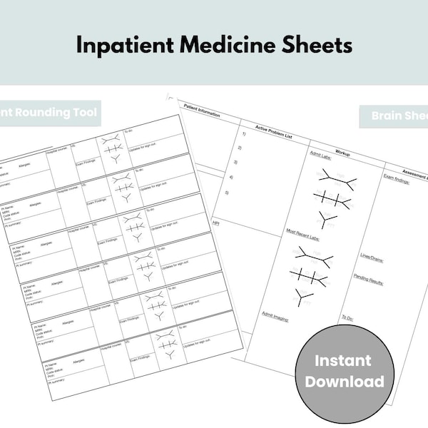 Nurse Rounding Sheet - Etsy