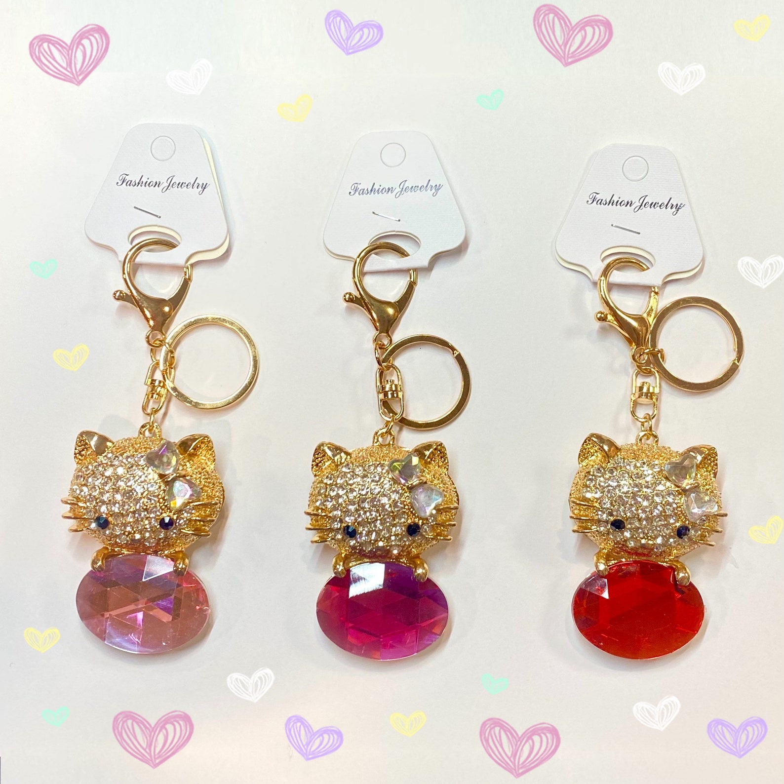 Hello kitty keychain backpack accessory charm keyring gift Etsy