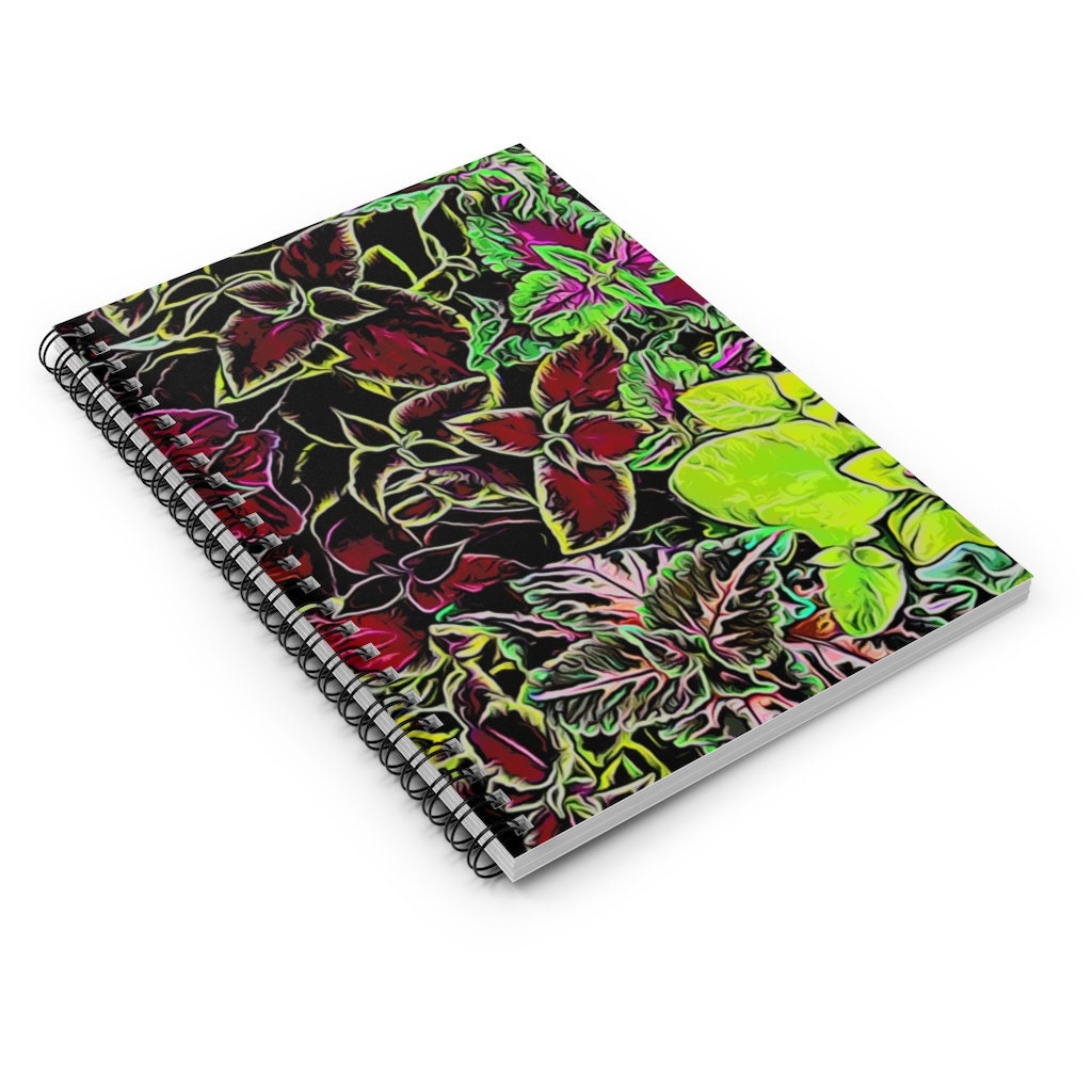 Leaves Spiral notebook Ruled Line Etsy