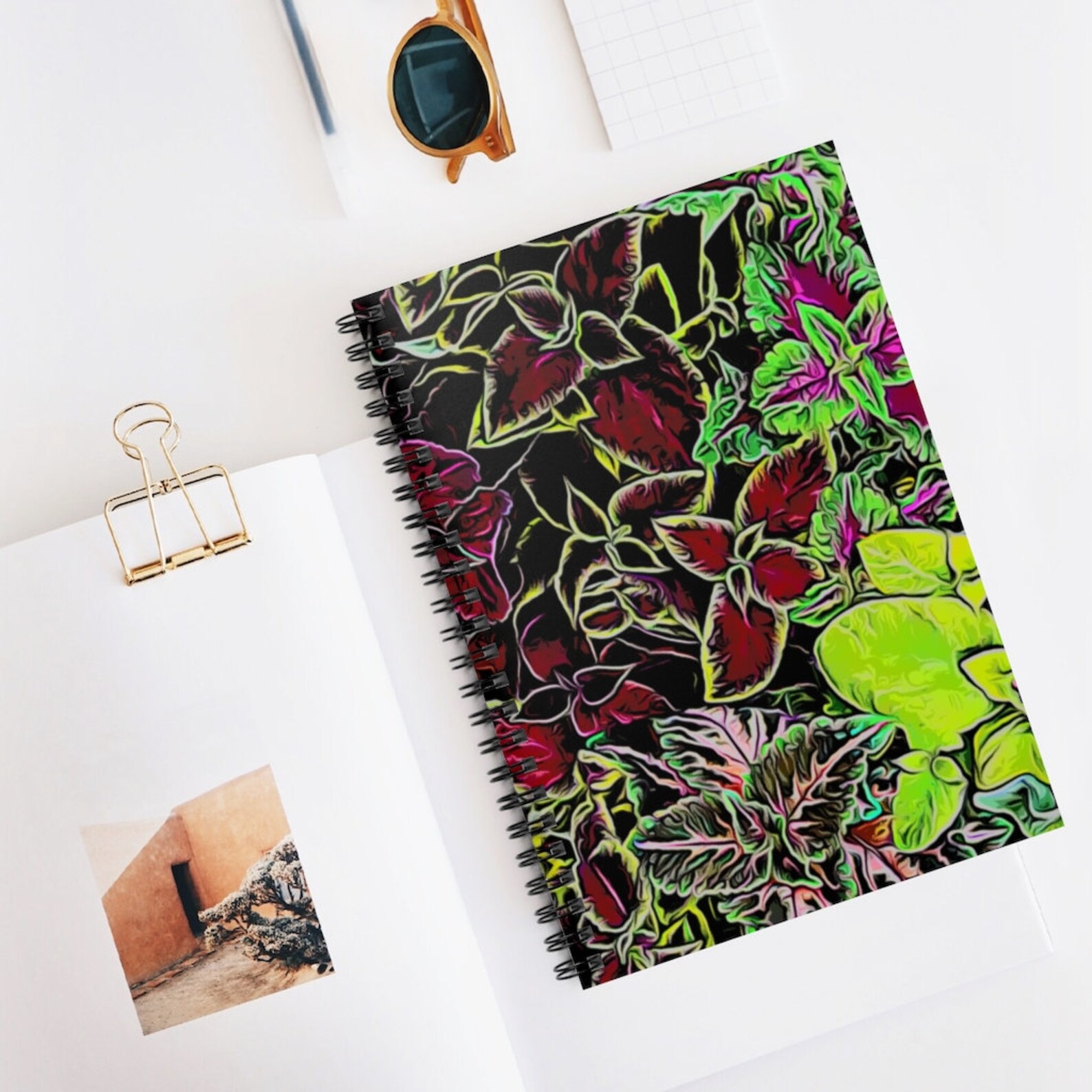 Leaves Spiral notebook Ruled Line Etsy