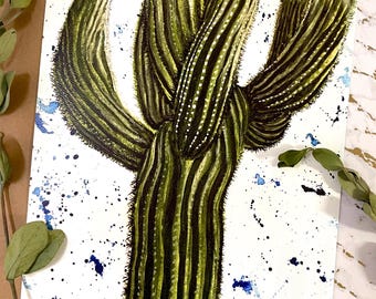 Saguaro-aquarelafdruk