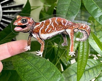 Sticker gekko met knopstaart