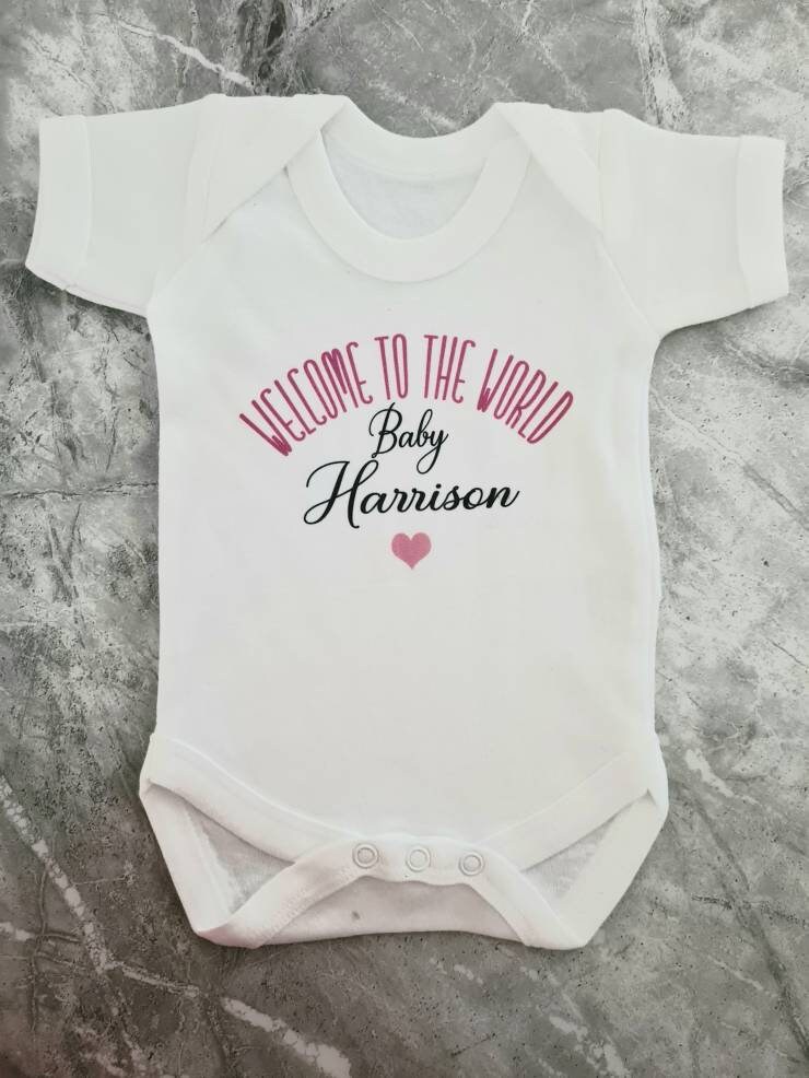 Personalised Baby vest to the world Customised Etsy