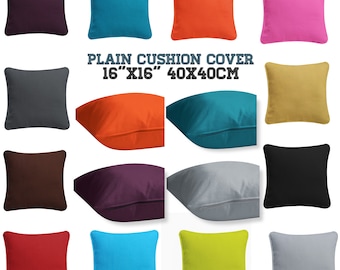 Best Quality Plain Dyed Cushion Covers Soft and Attractive 12 Colours Available In 16" x 16"(40x40cm)