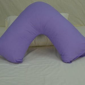 V Shaped Pillowcase Orthopedic Maternity Nursing Back Neck Support Pillow Cover 74x34cm Purple