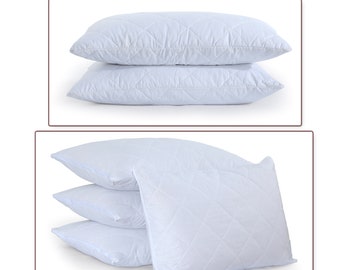 Quilted Pillows Hollow fiber Extra Filled Bounce Back Bed Pillow Pack of 2,4  74cmx48cm