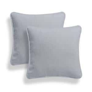 Pack of 2 Plain Dyed Cotton Cushion Covers Duck Quality Attractive Colours in Multiple Sizes 16’’ 18’’ 20’’ Silver