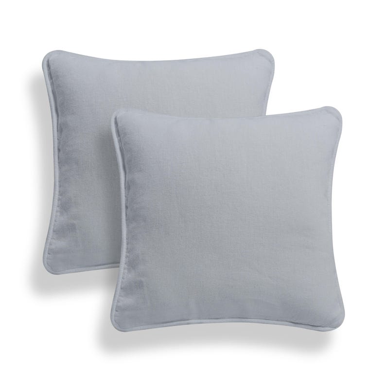 Pack of 2 Plain Dyed Cotton Cushion Covers Duck Quality Attractive Colours in Multiple Sizes 16’’ 18’’ 20’’ Silver