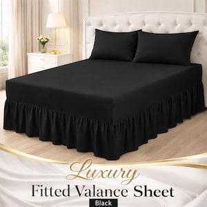 Fitted Valance Sheet Plain Dyed Polycotton Hotel Quality Bed Sheet Single, Double, King, Superking