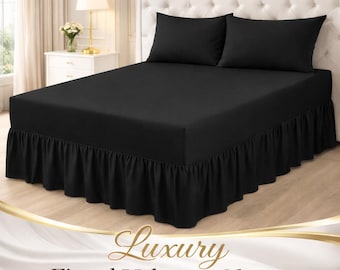 Fitted Valance Sheet Plain Dyed Polycotton Hotel Quality Bed Sheet Single, Double, King, Superking