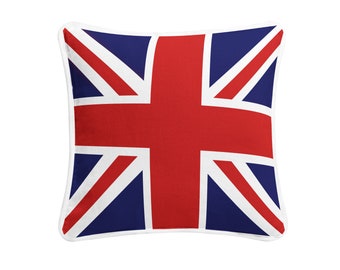 Union Jack Cushion Covers 100% Cotton British Flag Cover for Home Sofa Decor 18''x18''