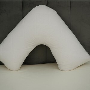 V-Shaped Orthopedic Pillow With Flannelette Thermal Case - 74x34cm, Head & Neck Support