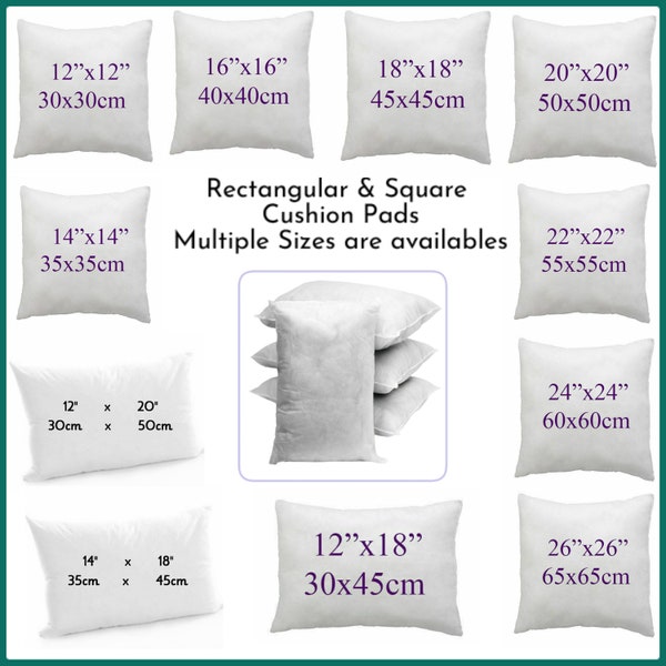 Hollowfibre Inner Cushion Pads Inserts Scatters Filler Extra Filled Plump Cushions in Multiple Sizes