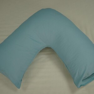 V Shaped Pillowcase Orthopedic Maternity Nursing Back Neck Support Pillow Cover 74x34cm Duck Egg