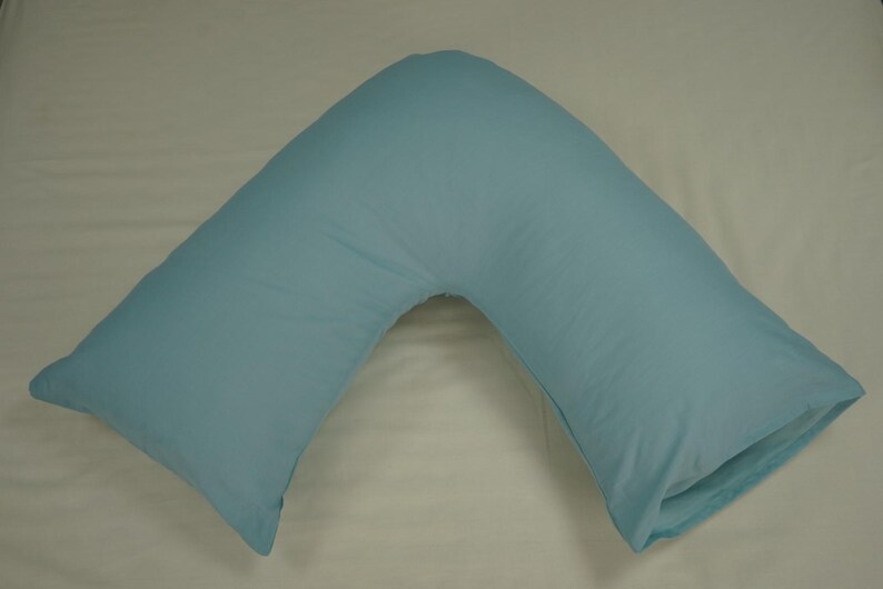 V Shaped Pillowcase Orthopedic Maternity Nursing Back Neck Support Pillow Cover 74x34cm Duck Egg