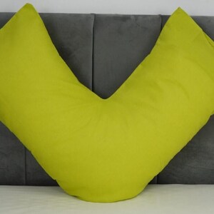V Shaped Pillowcase Orthopedic Maternity Nursing Back Neck Support Pillow Cover 74x34cm Lime Green