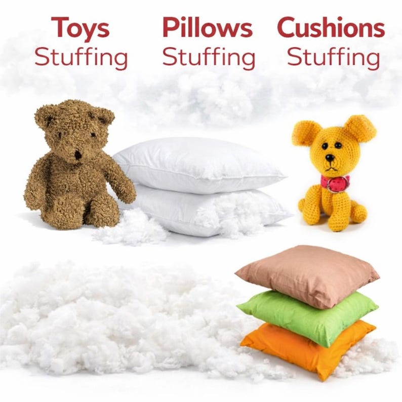 Virgin Hollowfibre Polyester Filling Stuffing for Pillows Cushions Toys Teddy Bear Crafting Sofa Filling bild 7